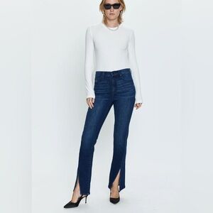 PISTOLA TEAGAN HIGH RISE VENTED CIGARETTE JEANS- DARK WASH NWOT